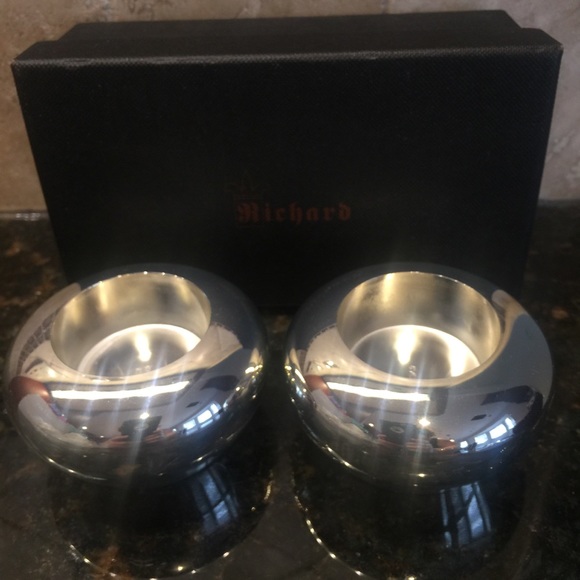 S/2 Richard Silver plated Candle Holders-NEW - Picture 2 of 3